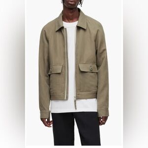 AllSaints Blane Jacket Men’s XS Olive Zip Front Utility Jacket